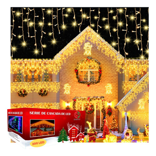 Luces de navidad y decorativas Dosyu Dosyu dy-ice200l-csc 4m de largo 110V/130V - blanco cálido con cable transparente