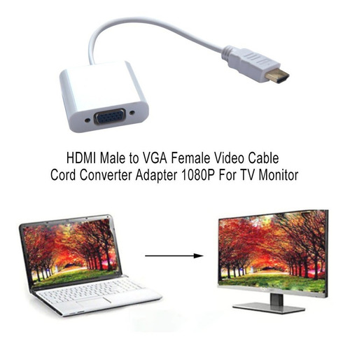 Hdmi Macho Para Vga Fêmea Cabo De Vídeo Cabo Adaptador 1