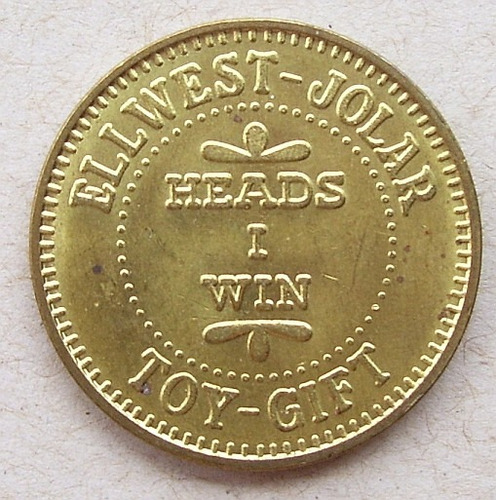 Ficha Token  Usa Heads I Win Ellwest-jolar Antique