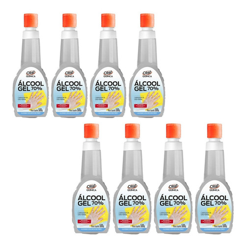 Alcool Gel 70% Higienizador 500ml Anvisa Pronta Entrega 8un