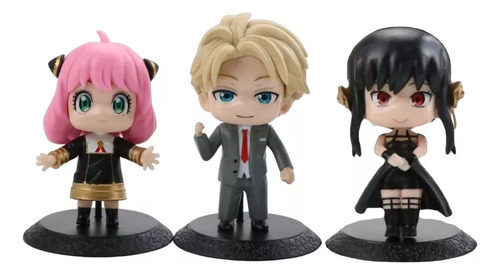 Combo 3 Figuras Acción Spy X Family 10cm Anya Loid Yor Anime