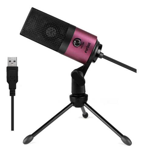 Micrófono Usb Metal Fifine P/computador/ Rosa Roja