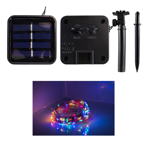 Guirnalda Solar 12 Metros 100 Led Ip65 Ts-sl1024 De Colores