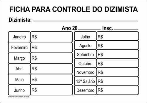 Ficha - Controle De Dizimista - 250 Unid.