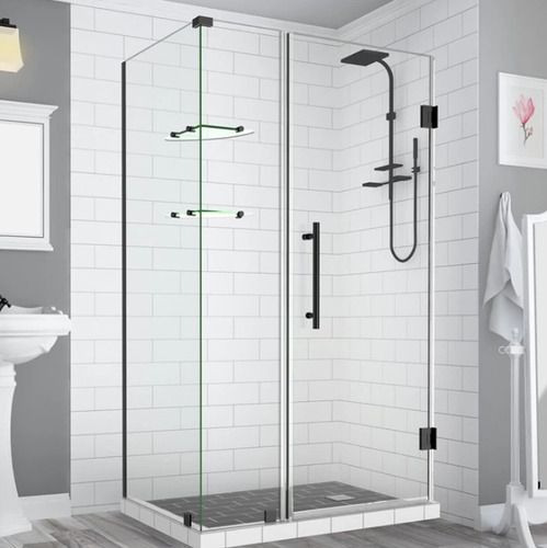 Clip Muro Vidrio Negro Fijación Lateral Acero Inox