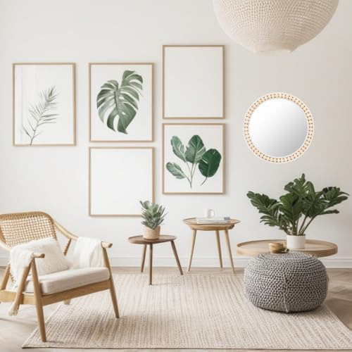 Espejo De Pared Boho, Espejo Colgante De 12 Pulgadas Con Cue