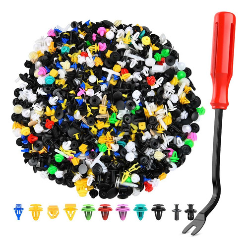 Presilhas Grampos Fixadores Carro Kit 1000 Com Chave Fenda