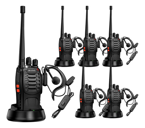 Pack Walkie Talkies Recargables Arcshell 6 Unidades