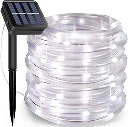 Imagen 1 de 8 de Luces Manguera 200 Leds Solares Contragua 8 Modos - 20 Mts.