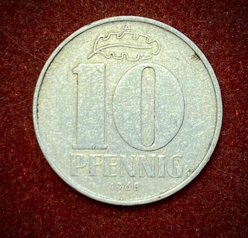 Moneda 10 Peniques Alemania Oriental 1968 Km 10 Aluminio