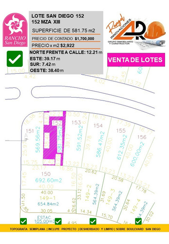 Venta Lote San Diego 152 Mz Xiii Con Todos Los Servicios, Vistas Panorámicas, Proyecto Arquitectónico Incluído En Av Principal Fracc Rancho San Diego Ixtapan De La Sal Edomex