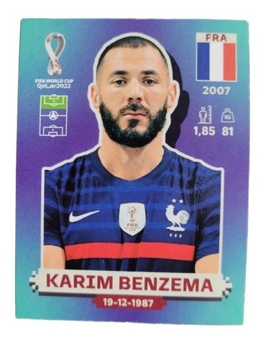 Estampa Mundia Fifa Qatar 2022 Panini Karim Benzema #16