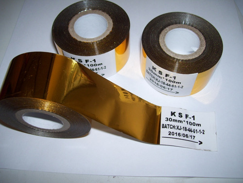 Imagen 2 de 4 de Rollo De Cinta Ribbon Dorado, Para Fechadores Hot-stamp.