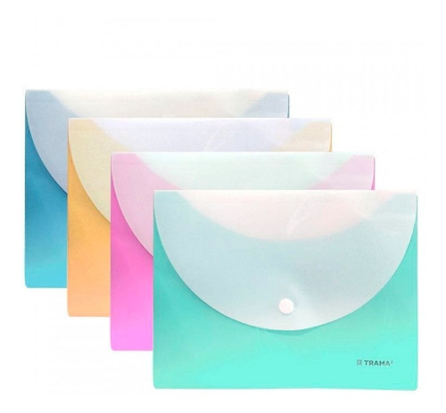 Carpeta Sobre Con Boton A5 Trama Pastel Surtidos Pack X 12 U