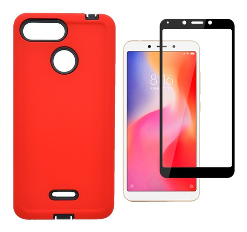 Estuche Xiaomi Redmi 6 + Vidrio Templado 6d