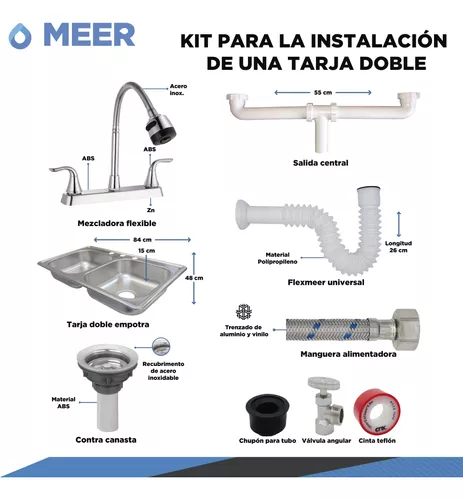 Kit Accesorios Para Instalar Mezcladora De Fregadero Tarja