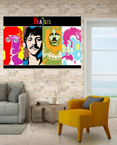 Cuadro Decorativo De Beatles Psicodélico. 