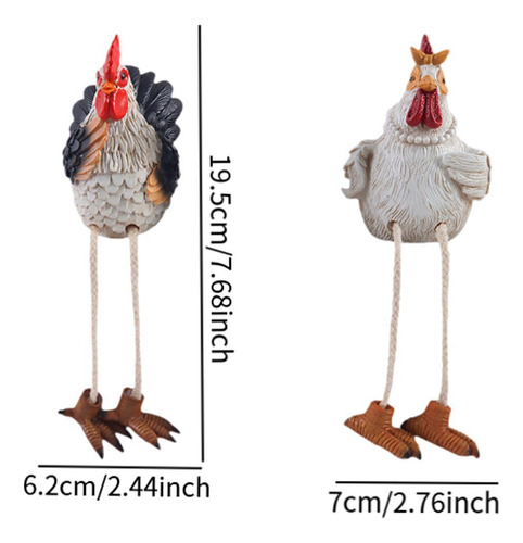 2 Piezas Estatuas De Pollo Decorativas Figuras De Pavo