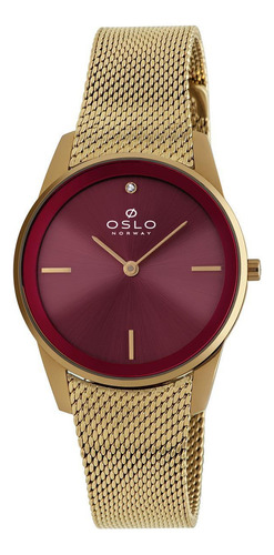 Relógio Oslo Feminino Ofgsss9t0028 V1kx Slim Dourado