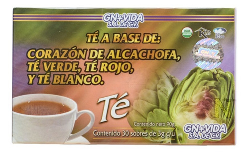 Imagen 5 de 5 de Té Alcachofa (30 Sobres) Gn+vida