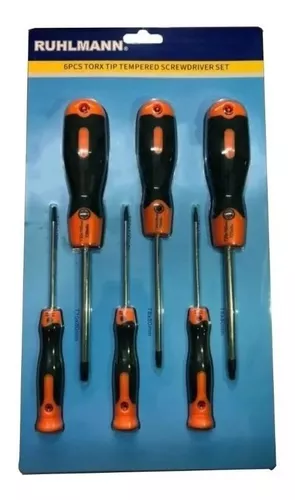 Set Destornilladores Bremen Torx 6pz Profesionales T6 A T30 Cod. 4558 Dgm