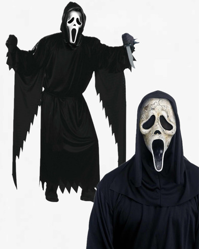 Disfraz Ghost Face Y Mascara Aged Scream 6 Original Vainilla