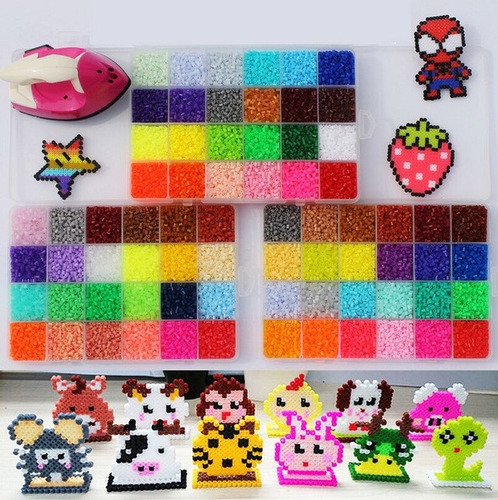 24 Colores Perler Beads 5mm Hama Beads Niños Juguetes Diy