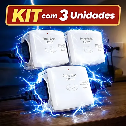 Kit 3 Protetor Contra Raios Para Eletrodomésticos Em Geral
