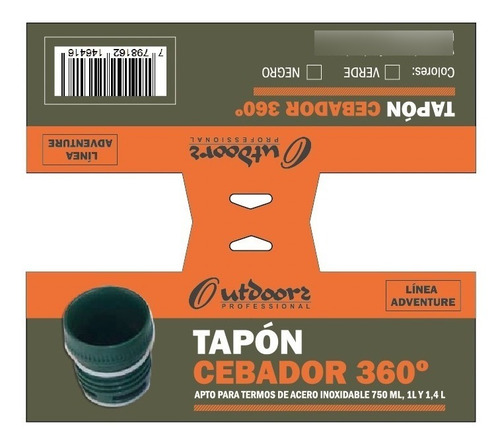 Imagen 3 de 4 de Tapon Pico Cebador 360 Outdoor Professional 750ml 1 Lt 1.4l