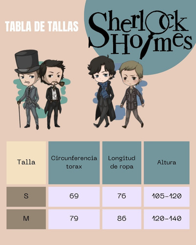 Disfraz Unisex Sherlock Holmes + Accesorios/ Alta Calidad, Gran Detalle/ Día Del Libro
