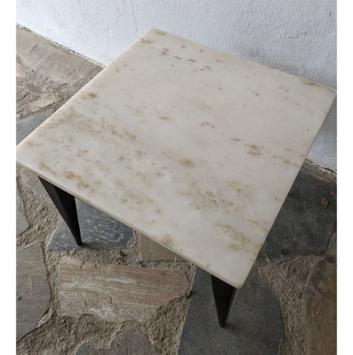 Mesa De Sala, Tipo Americana, Tapa De Mármol, 50x50x42cm (Usado)