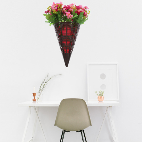 Cesta Colgante De Pared Con Flores Artificiales Para Colgar