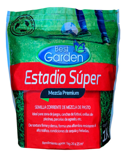 Semilla Césped Estadio Súper Mezcla De Pasto Premium 1 Kg