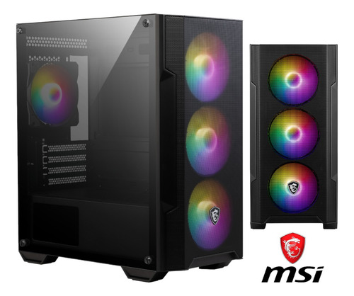 Case Gamer Msi Mag Force M100a 4 Fan Rgb Atx Gaming Hd