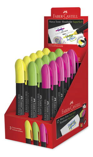 Marca Texto Em Gel Supersoft Faber-castell - Display 15 Un