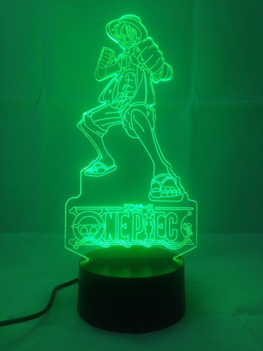 Lampara Ilusión 3d Luffy One Peace