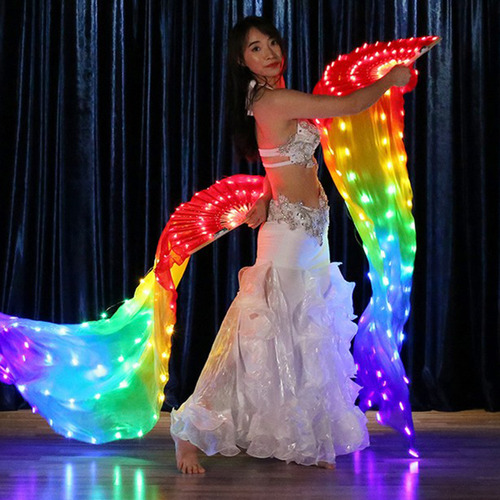 Rainbow Led Dance Fans Belly Herramientas De