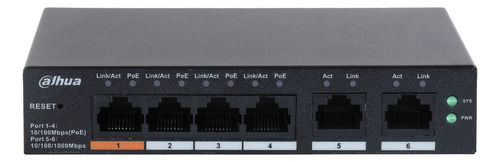Dahua Cs4006-4et-60 Switch Poe Cloud 4 Puertos, 2 Uplink 60w
