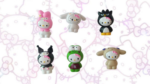6 Pack Juguete Kawaii Tipo Personajes San Rio Hello Kitty 