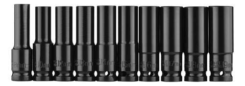 Set De 10 Zócalos De Impacto Hexagonal 1/2 8-19mm Cr-v Con