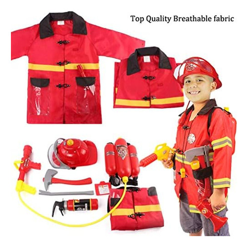 Liberty Imports Kids 12 Piezas Bombero Gear Disfraz Juego De