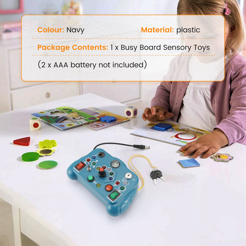 Dibujo Animado De Juguetes Sensoriales Busy Board Con Luz Le