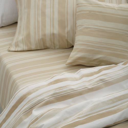 Juego Sabanas King Size 144 Hilos 100% Algodón Estamp. Pal. Color Infinity Beige Diseño De La Tela Estampado