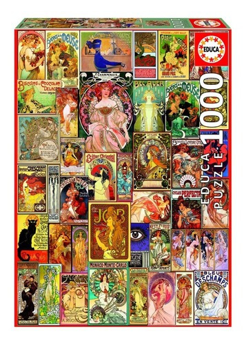 Rompecabezas 1000 Piezas  Collage De Carteles Art Nouveau