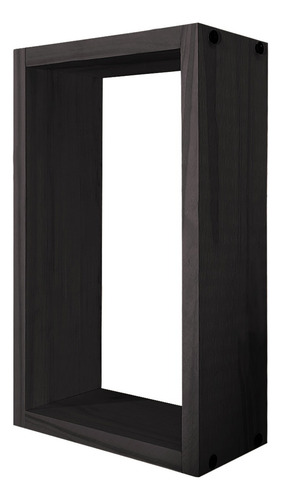 Estante Repisa Cuadro Decorativo 32x20 Madera Maciza Sajo Color Negro