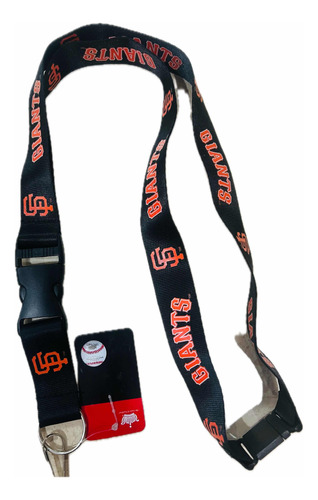 Lanyard Portagafete Y Llaves Mlb San Francisco Giants Negro