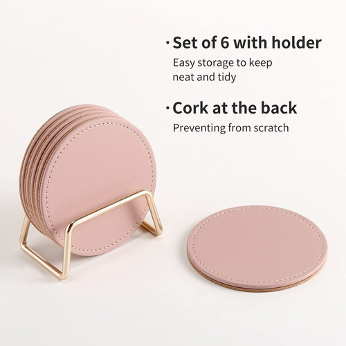 Posavasos Absorbentes De Cuero Pu Juego De Posavasos De Mesa