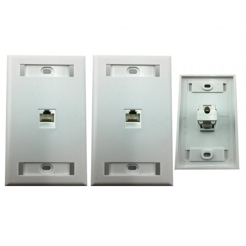Imagem 2 de 3 de Kit 2 Espelhos De Parede Com 1 Saída Rj45 Cat5