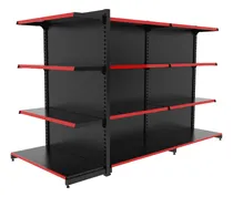 Comprar Gôndolas Central 1 Inicial + 1 Cont + 1 Ponta Preta 1,40m