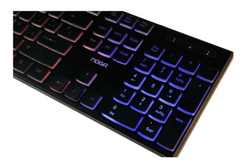 Imagen 3 de 5 de Teclado gamer Noganet NKB-500 QWERTY español España color negro con luz RGB